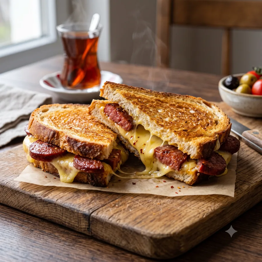 Sucuklu Kaşarlı Tost
